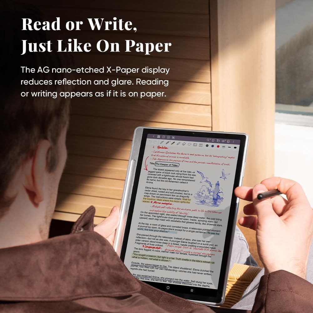XPPen 3 in 1 Color Digital Notebook 10.95'' Paper Note Taking Tablet with 16384 Pressure Levels Battey-Free X3 Pro Pencil 2 Magnetic Folio 6+128GB Magic Note Pad for Writing/Reading/Meeting/Study