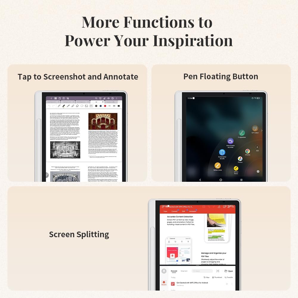 XPPen 3 in 1 Color Digital Notebook 10.95'' Paper Note Taking Tablet with 16384 Pressure Levels Battey-Free X3 Pro Pencil 2 Magnetic Folio 6+128GB Magic Note Pad for Writing/Reading/Meeting/Study