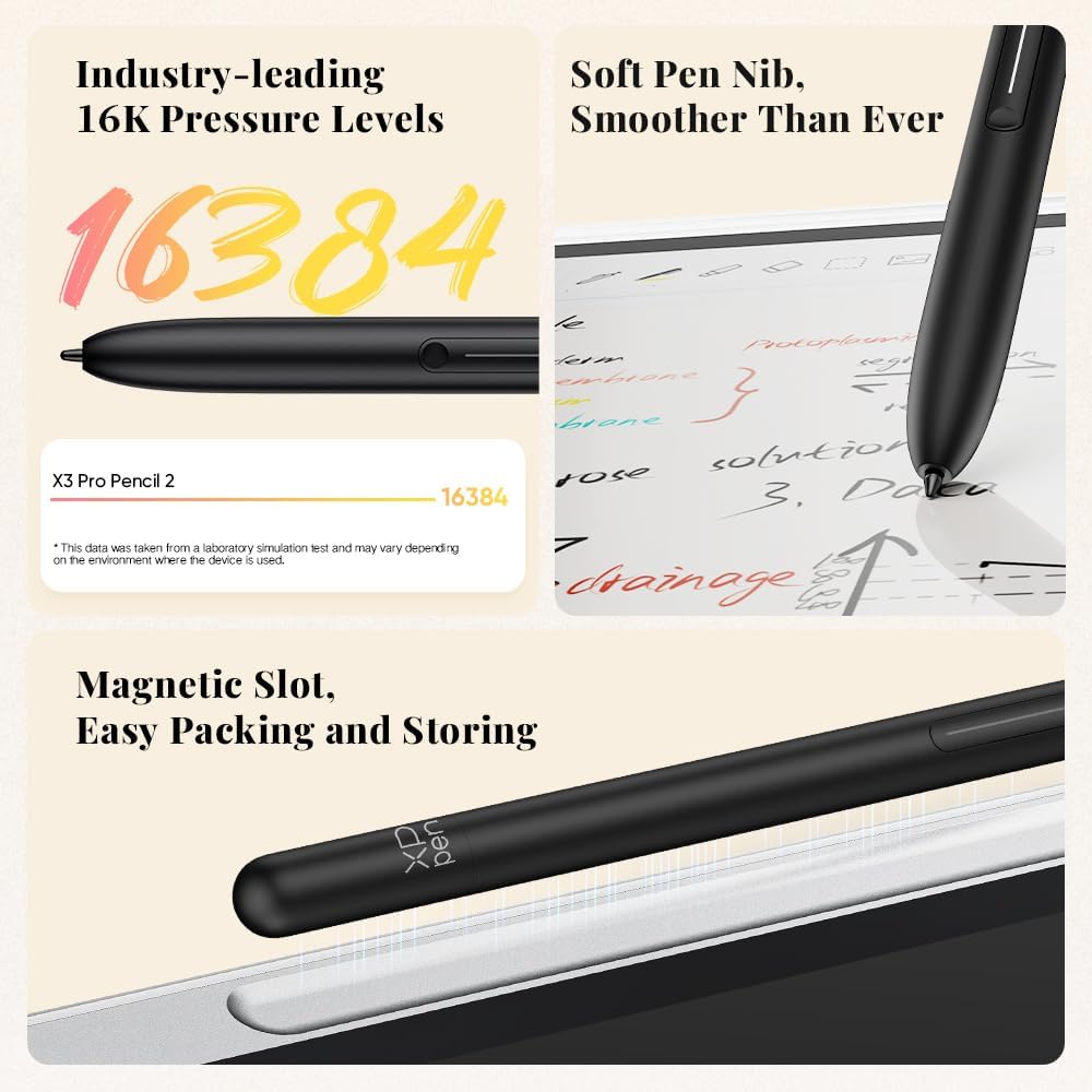 XPPen 3 in 1 Color Digital Notebook 10.95'' Paper Note Taking Tablet with 16384 Pressure Levels Battey-Free X3 Pro Pencil 2 Magnetic Folio 6+128GB Magic Note Pad for Writing/Reading/Meeting/Study