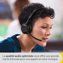 Jabra Evolve2 55 Stereo Wireless Headset Air Comfort Technology, Noise-cancelling Mics, and Active Noise Cancellation - MS Teams Certified, Works with All Other Platforms - Black