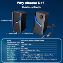 TERRIFI Computer Speakers, PC Gaming Speakerswith Enhanced Bass and Volume Control, Stereo 2.0 USB Powered 3.5mm AuxMultimedia Speakers for Laptop Desktop Tablets Phone