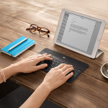 Logitech Keys-To-Go Wireless Bluetooth Keyboard For iPhone, iPad, Smartphone, Tablet, Android, Windows, Apple TV, Ultra-Thin, Ultra-Light, Short-Cut Keys, QWERTY UK Layout - Black