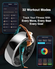 Aabo AI Smart Ring for Men & Women | Fitness Tracking - 32 Modes | Sleep & Stress Monitoring | Titanium Ring | No App Subscription | IP68 Water Resistant | Upto 7-Day Battery Life |Gold, Size 10