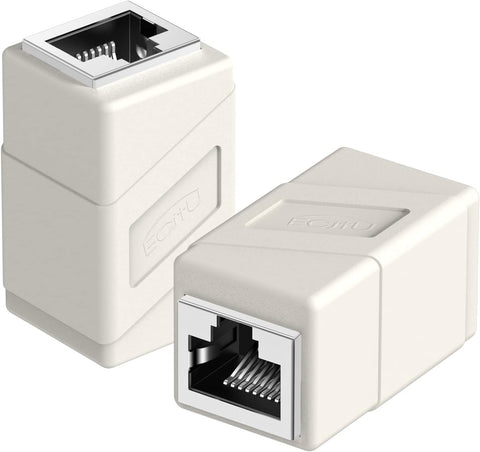 RJ45 Coupler, 2 Pack Ethernet Adapters Female to Female, 8-Pin Modular Straight Through, Network Connectors for Cat8/Cat7/Cat6/Cat6a/Cat5e/Cat5 Ethernet Cable (White)