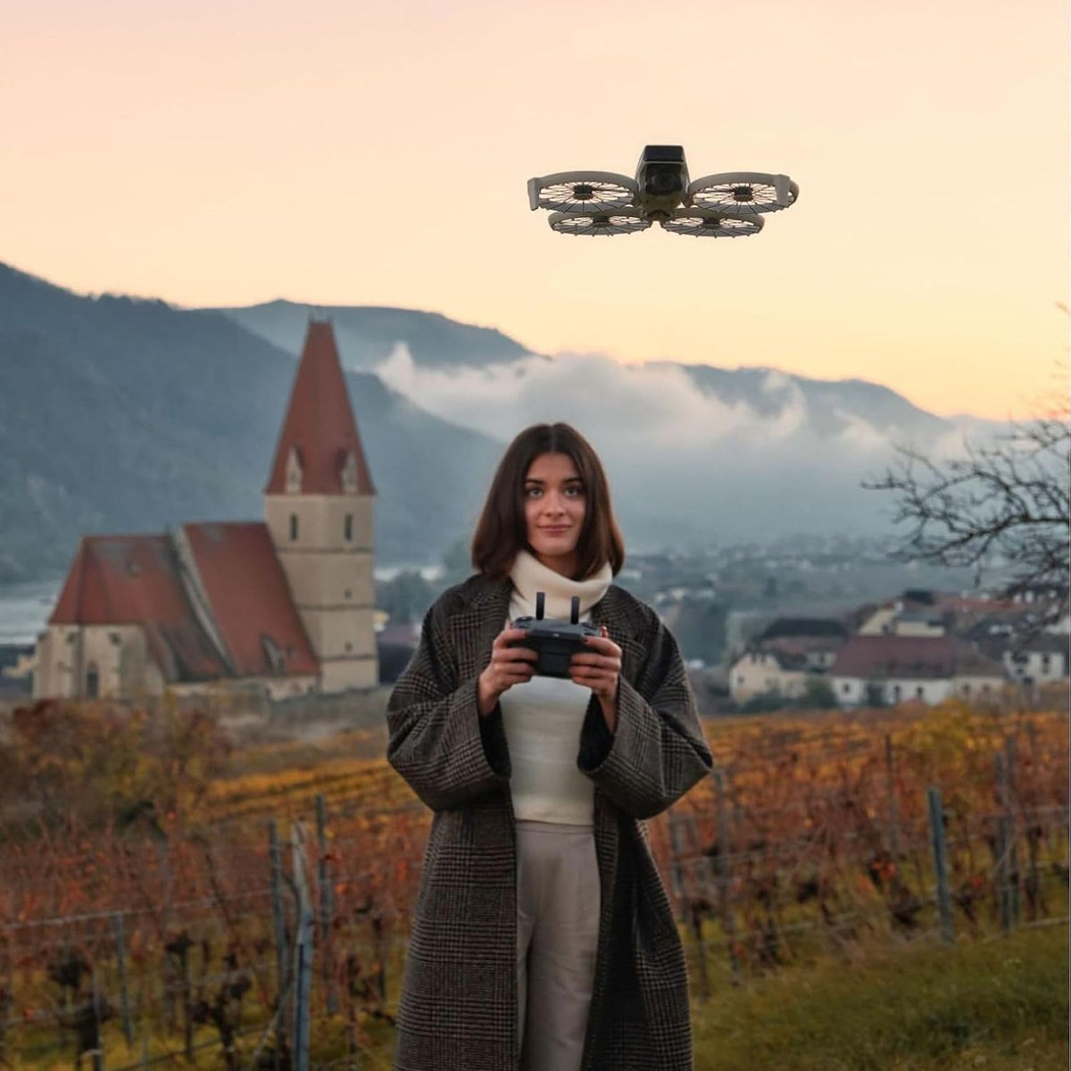 DJI Flip With RC 2 Screen Remote Controller, Follow Me Drone With 4K UHD Camera for Adults, Under 249 g, 3-Axis Gimbal Stabilization, 13km Video Transmission