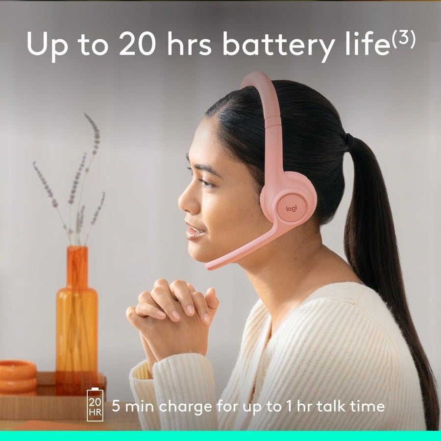 Logitech Zone 300 Wireless Bluetooth Headset With Noise-Cancelling Microphone