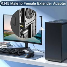 360 Degree Ethernet Adapter, Gigabit 90 Degree Angle Network LAN Cat5 Cat6 Extension Adapter, 1000Mbps RJ45 8P8C Male to Female Connector for Computers, Laptops, Routers (2 Pcs)