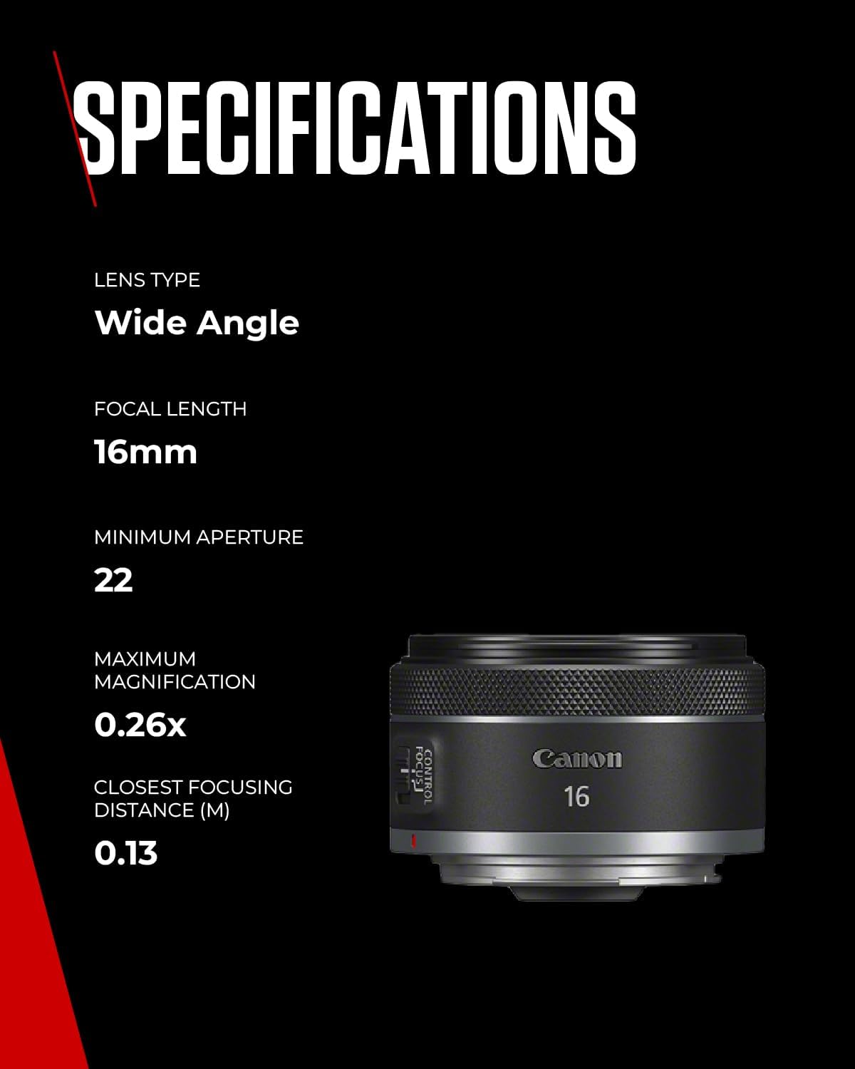 Canon RF 16Mm F2.8 Stm - Ultra-Wide Lens For Canon R System Cameras, Ideal For Volgging, Landscapes And Architecture.