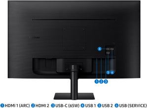 SAMSUNG 32-Inch M7 (M70D) Series 4K UHD Smart Monitor with Streaming TV, Speakers, HDR10, USB-C, Multiple Ports, Gaming Hub, SolarCell Remote, Vision Accessibility Tools, LS32DM702UNXGO, 2024, Black