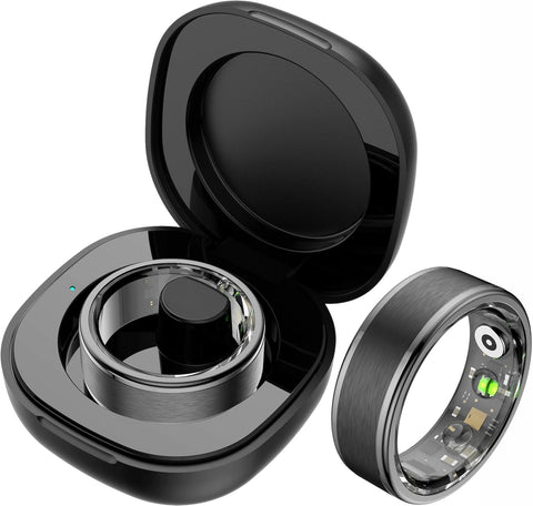 Smart Ring for Women and Men - Fitness Tracker With Heart Rate Monitor, Sleep Tracker, Pedometer, Calories and Step Counter - 5ATM Waterproof Health Ring for iOS Android