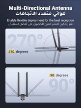 UGREEN USB WiFi Adapter AC1300 High-Gain Dual-Antenna 2.4G& 5G Dual Band Portable Wireless Dongle Ethernet Adapter for PC Desktop Laptop, WiFi Card Supports windows XP/7/8/8.1/10/11