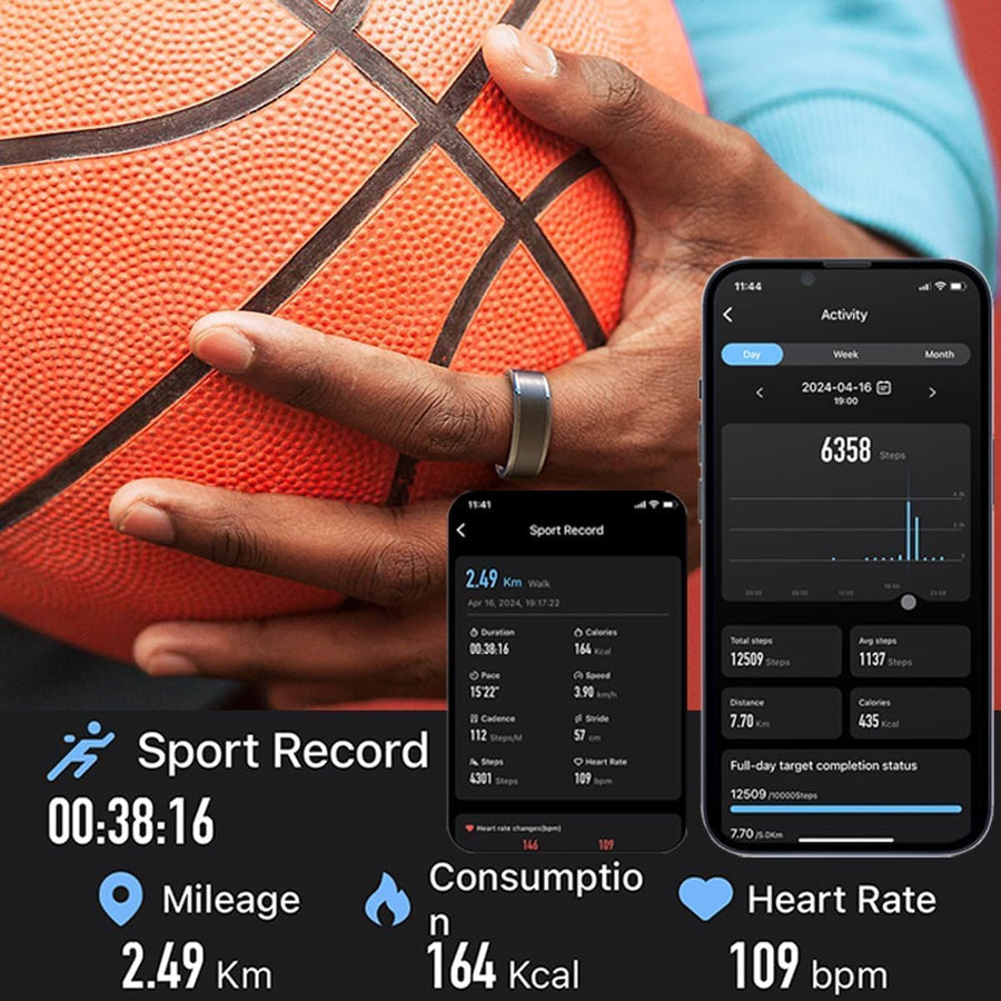 Smart Ring for Women and Men - Fitness Tracker With Heart Rate Monitor
