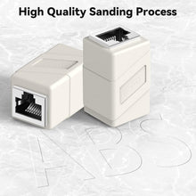 RJ45 Coupler, 2 Pack Ethernet Adapters Female to Female, 8-Pin Modular Straight Through, Network Connectors for Cat8/Cat7/Cat6/Cat6a/Cat5e/Cat5 Ethernet Cable (White)