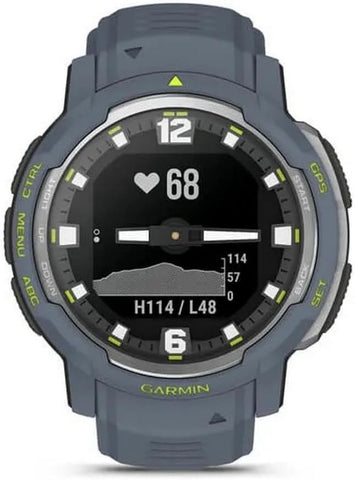 Garmin Instinct Crossover, Hybrid Rugged Smartwatch, Analogue Hands and Digital Display, Ultratough Design Features, Thermal and Shock Resistant, Up to 28 days battery life, Blue Granite