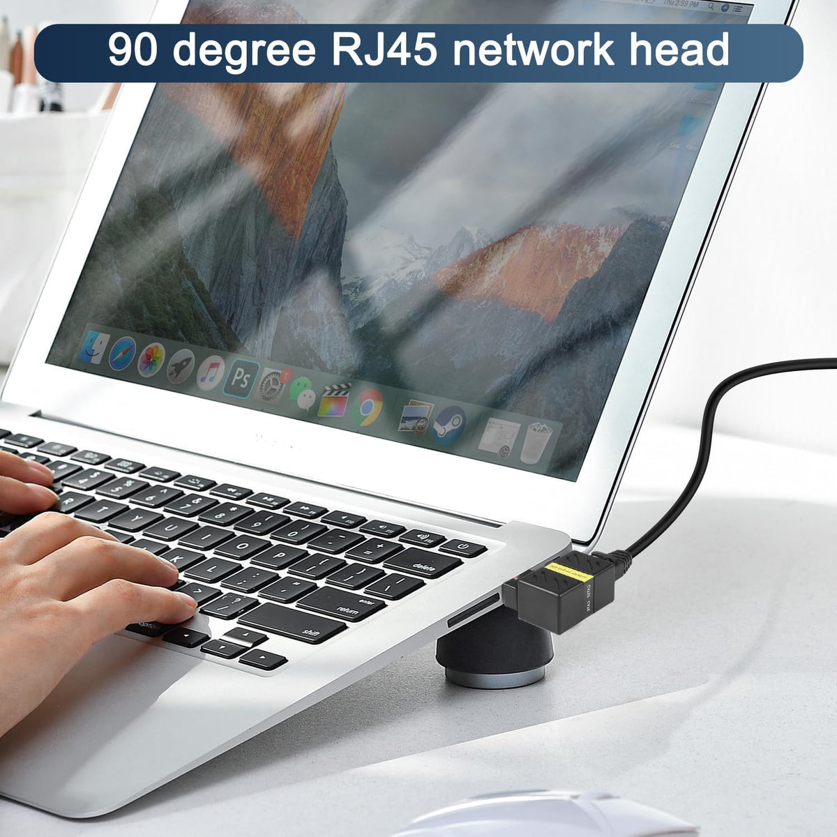 360 Degree Ethernet Adapter, Gigabit 90 Degree Angle Network LAN Cat5 Cat6 Extension Adapter, 1000Mbps RJ45 8P8C Male to Female Connector for Computers, Laptops, Routers (2 Pcs)