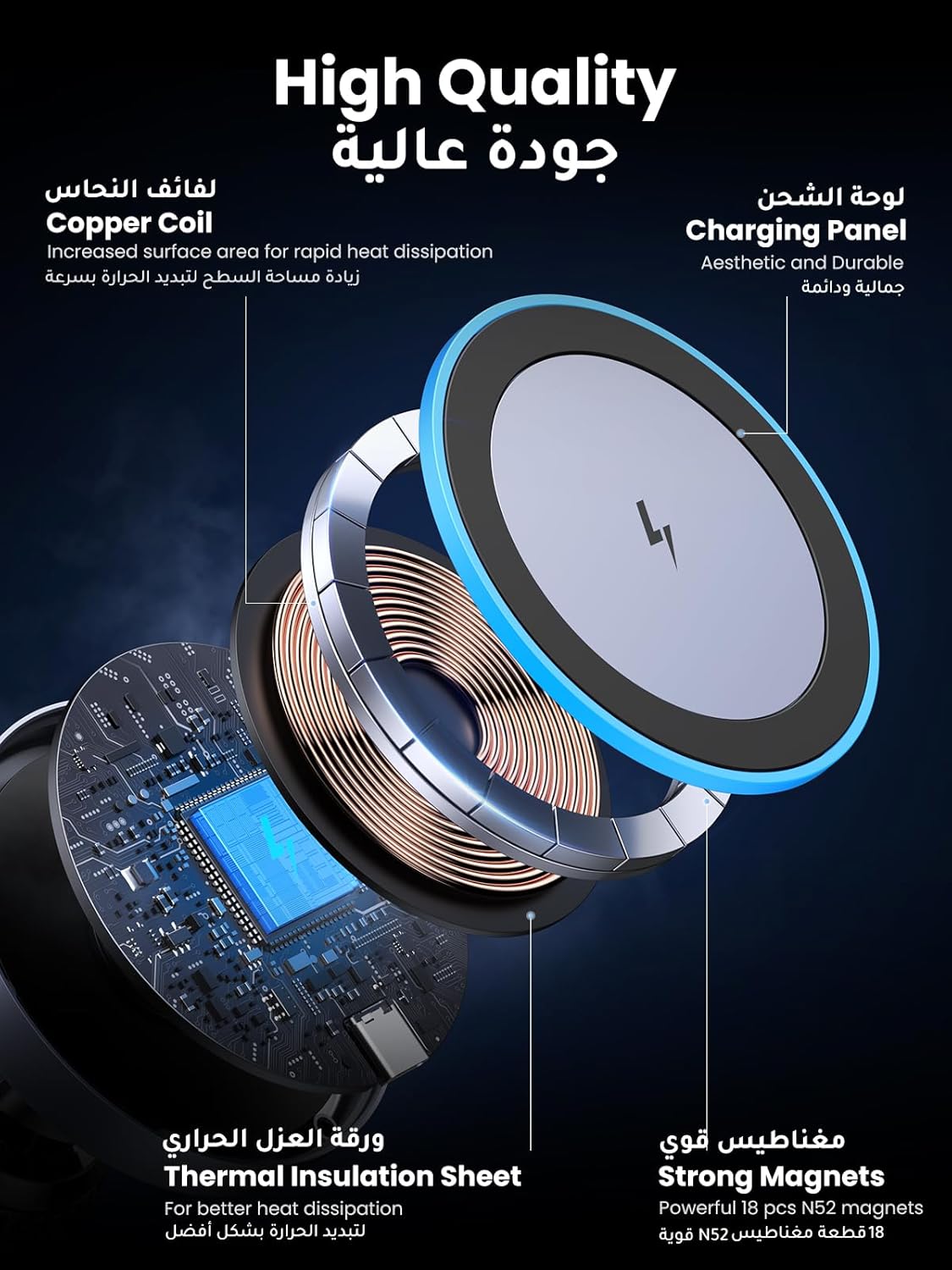 UGREEN MagSafe Car Charger【Upgraded Air Vent Lock】Wireless Magnetic【Qi 15W Fast Charging】MagSafe Car Mount Charger, Air Vent Phone Holder Wireless for iPhone 16/15/14/13/Series