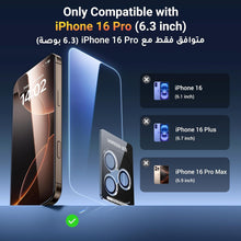 UGREEN iPhone 16 Pro Screen Protector Set 6.3'' 2+1 Pack 9H+ Military-Grade Protection Individual Lens Protector HD Clear Tempered Glass, Easy to Install, Anrti-Fingerprint, Fit for Most Case