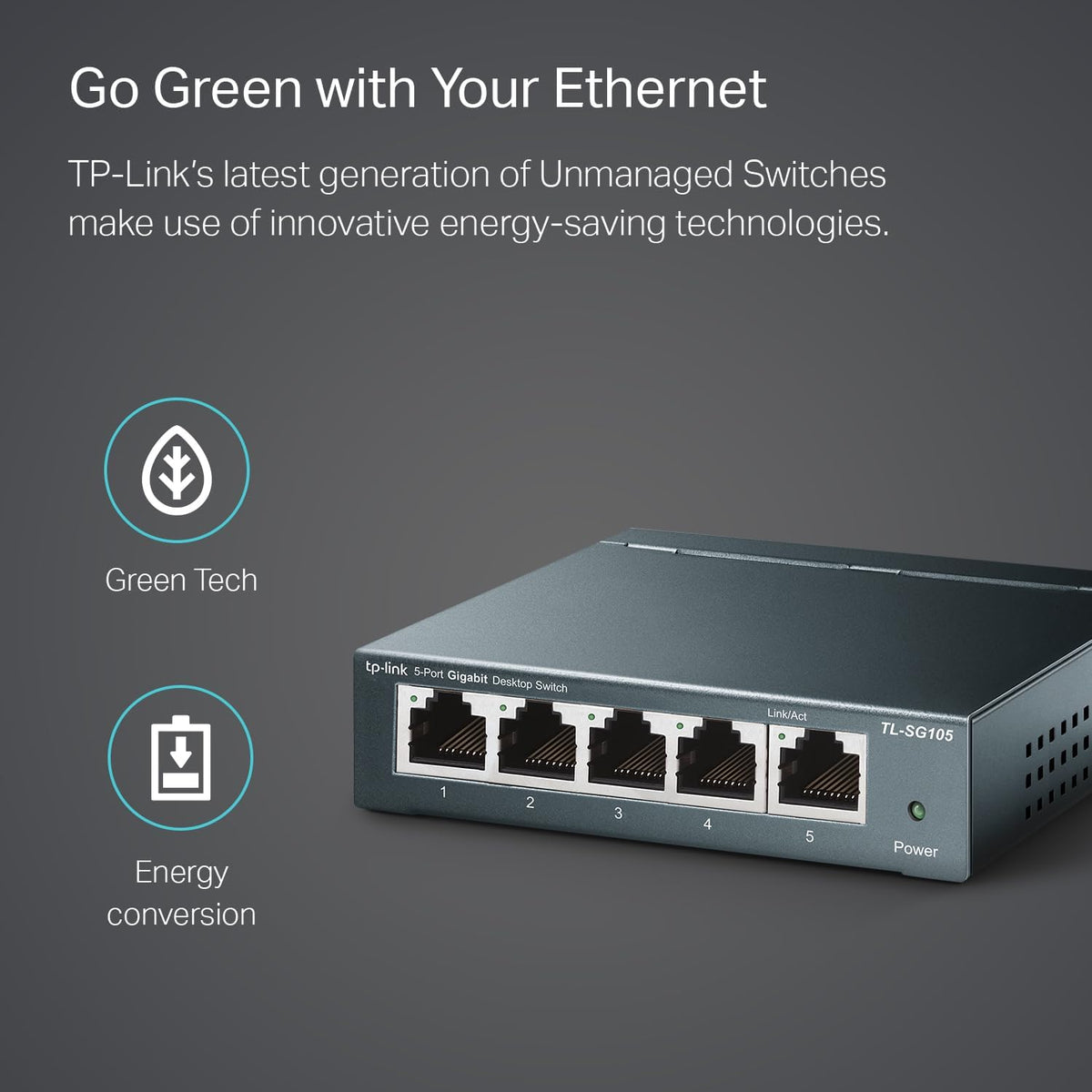 TP-Link TL-SG105 5-Port Gigabit Steel Desktop Switch