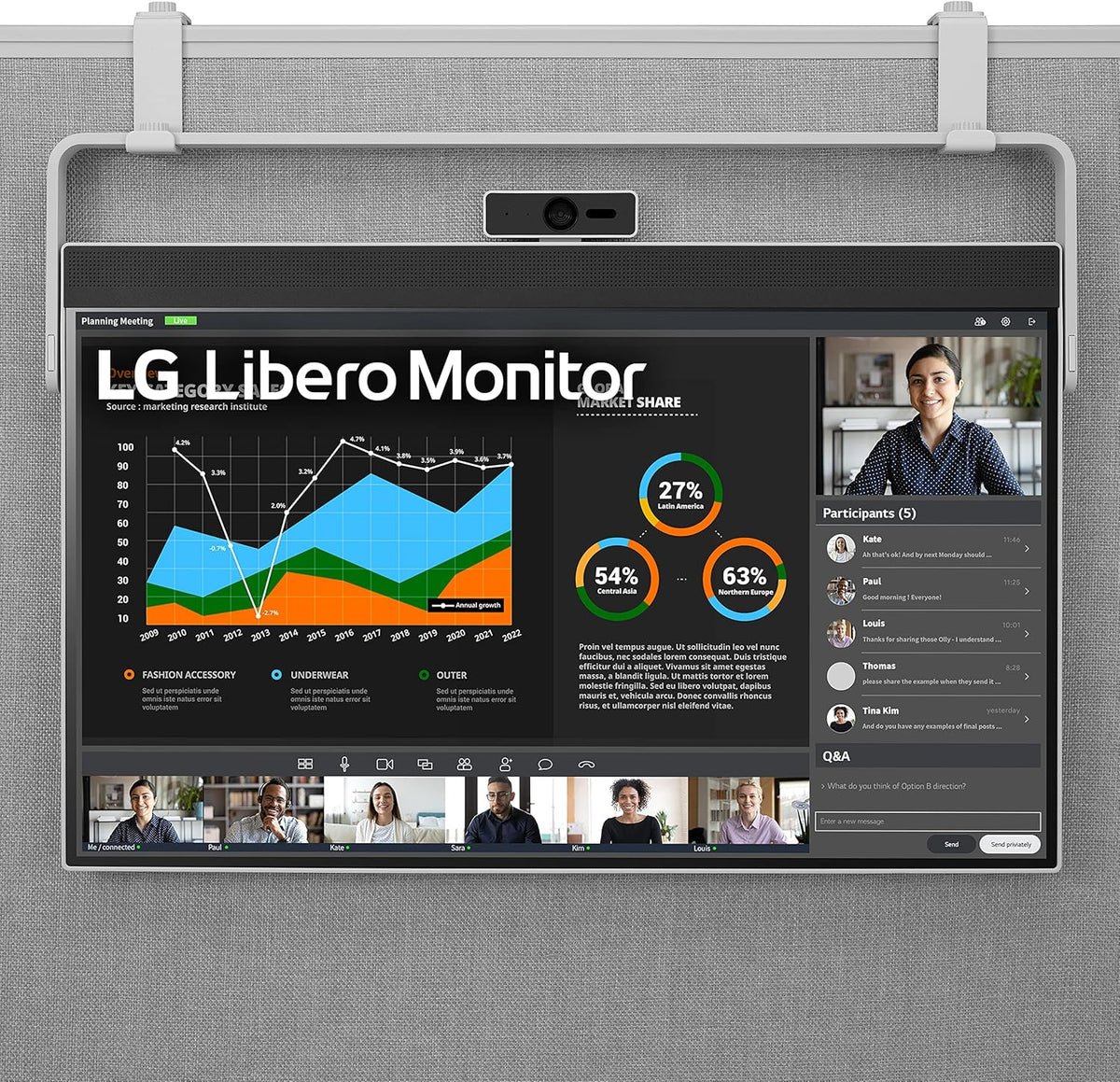 LG 27MQ70QC-S.AUS 27" QHD IPS HDR 10 Libero Monitor with Detachable Full HD Webcam