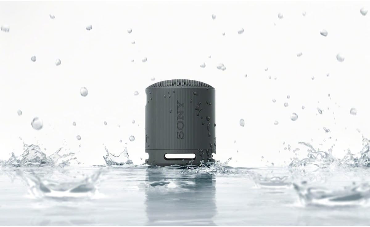 Sony SRS-XB100 Wireless Bluetooth Portable Lightweight Super-Compact Travel Speaker, Extra-Durable IP67 Waterproof & Dustproof, 16 Hour Battery, Versatile Strap, and Hands-Free Calling, Black New