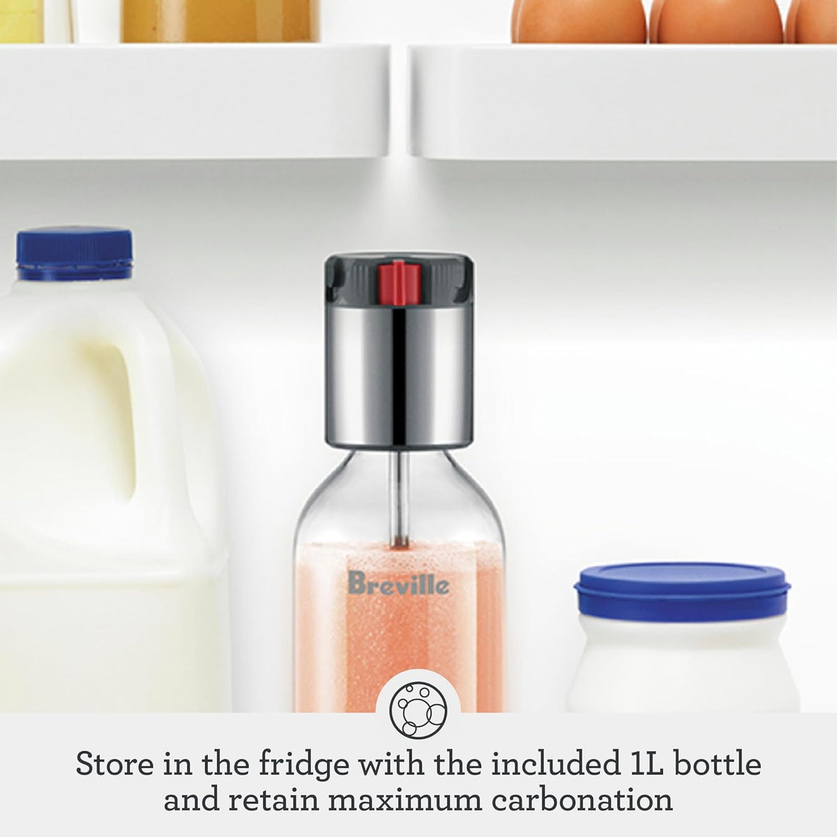 Breville the InFizz™ Fusion Sparkling Beverage Carbonator, BCA800BSS, Brushed Stainless Steel