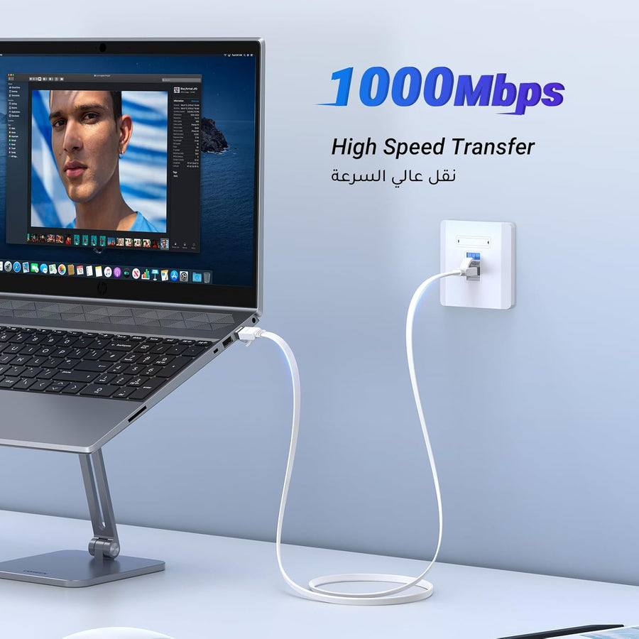UGREEN Ethernet Cable Cat6 10M Gigabit Flat Network Coed 1000Mbps High-Speed Shielded Internet Cable RJ45 Ethernet Wire Patch Compatible for Laptop