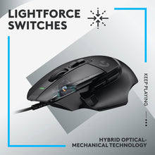 Logitech G Logitech G502 X Wired Gaming Mouse - LIGHTFORCE hybrid optical-mechanical primary switches, HERO 25K gaming sensor, compatible with PC - macOS/Windows - Black