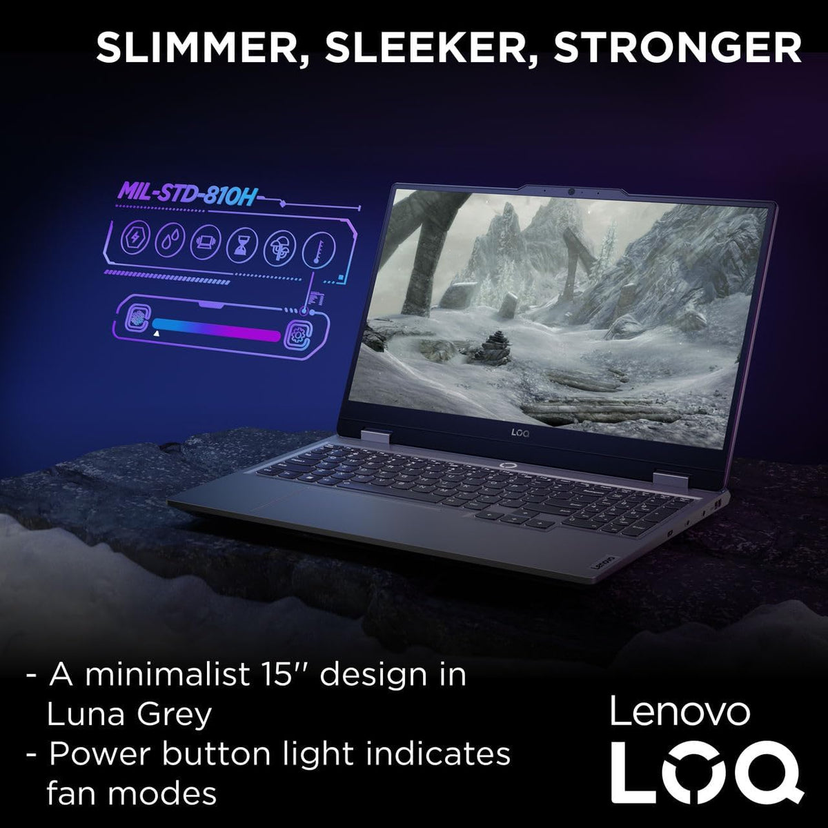 Lenovo LOQ 15IAX9 Gaming Laptop, 15.6"FHD 100% sRGB 144Hz Display, Intel i5-12450HX, 24GB RAM, 512GB SSD, NVIDIA RTX 3050 6GB, Backlit Eng-Arb, Win11, Luna Grey [83GS0095AX]