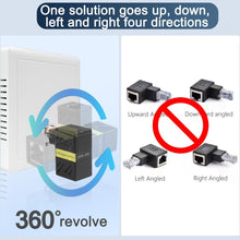 360 Degree Ethernet Adapter, Gigabit 90 Degree Angle Network LAN Cat5 Cat6 Extension Adapter, 1000Mbps RJ45 8P8C Male to Female Connector for Computers, Laptops, Routers (2 Pcs)