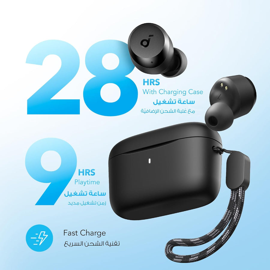 Soundcore by Anker A25i True Wireless Earbuds • Bluetooth 5.3 • App • Customized Sound • 28H Long Playtime • Water-Resistant • 2 Mics for AI Clear Calls • Single Earbud Mode