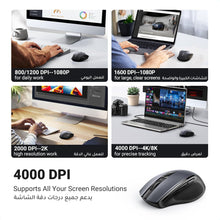 UGREEN Wireless Mouse, 2.4G Ergonomic Optical Mouse, 4000 DPI, 5 DPI Adjustable, 5 Buttons, Silent Click USB Computer Mice for Laptop, PC, Chromebook, Notebook, 15M Wireless Connection Mice Black