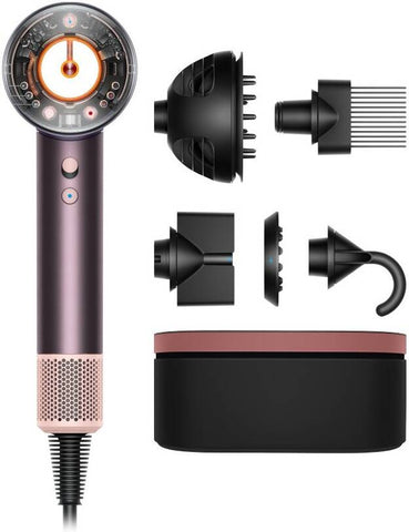 Dyson Supersonic Nural Hair Dryer, Scalp Protect Button, Instant Control, 3 Precise Airflow Settings, 4 Precise Heat Settings, Pause Detect Technology, Jasper Plum | HD16