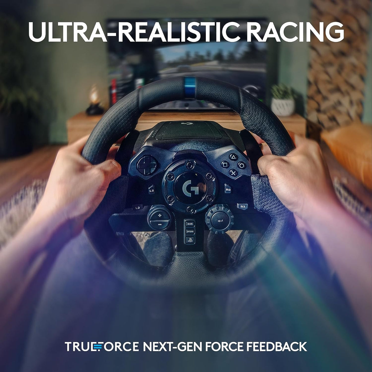 Logitech G923 Racing Wheel and Pedals, TRUEFORCE up to 1000 Hz Force Feedback - image 2