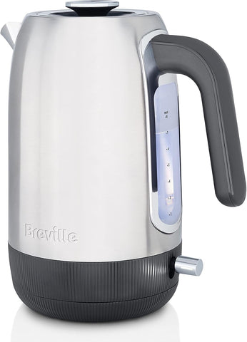Breville Edge Electric Kettle | 1.7 Litre | Glows When Hot to Avoid Re-Boiling | 3kW Fast Boil | Brushed Stainless Steel [VKT192]