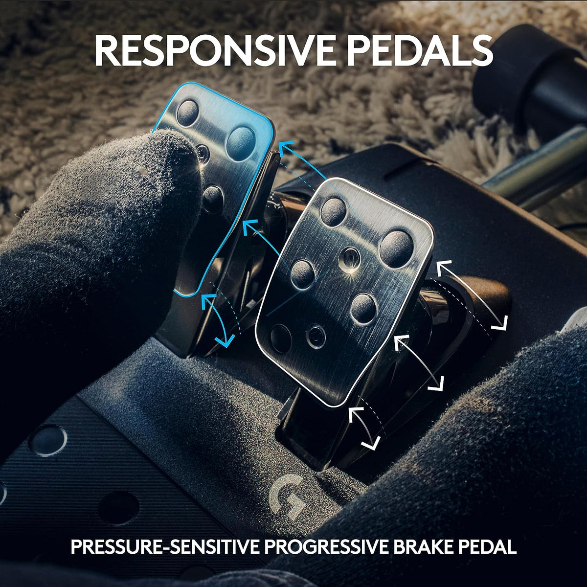 Logitech G923 Racing Wheel and Pedals, TRUEFORCE up to 1000 Hz Force Feedback - image 12
