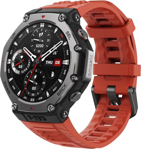 Amazfit T-Rex 3 Rugged/Military Smart Watch 48mm, 27 Day Battery, GPS (with Privacy), Offline Maps, 328 Feet Water-Resistant, 170 Fitness/Sport Modes, AI, Voice Control, for Android or iPhone