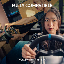 Logitech G923 Racing Wheel and Pedals, TRUEFORCE up to 1000 Hz Force Feedback, Responsive Driving Design,  for PS5, PS4, PC, Mac - Black