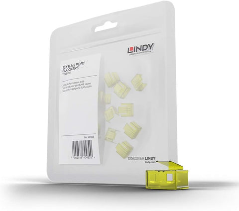 LINDY 20 x RJ-45 Port Blockers without Key - Yellow