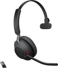 Jabra Evolve2 65 Wireless PC Headset – Noise Cancelling Microsoft Teams Certified Mono Headphones With Long-Lasting Battery – USB-A Bluetooth Adapter – Black