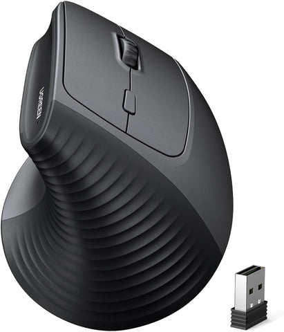 UGREEN Vertical Ergonomic Mouse, 4000 DPI Wireless Mouse Bluetooth & 2.4GHZ USB Receiver, 4 Adjustable DPI 1000/1600/2000/4000, Compatible Windows/MacOS/Linux/Chrome/Android, for MacBook, PC, Tablet