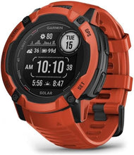 GARMIN Solar Rugged Smartwatch Instinct 2X - Flame Red | GPS Military Smartwatch with Unlimited Battery Life | Built-in LED Flashlight and Built in Sports App | 24/7 Body Monitoring