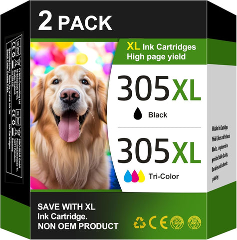305XL 305 Ink Cartridge High Yield Remanufactured for HP 305 XL 305 Ink Cartridge Black and Colour Compatible for HP DeskJet 2700 2710 2720 Plus 4100 4120...