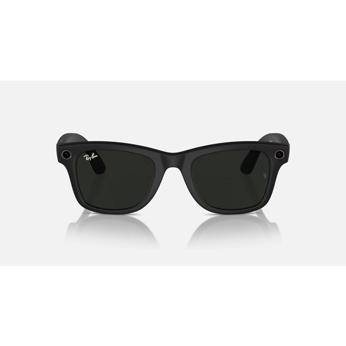 Meta Ray-Ban Smart Glasses Wayfarer Large 53/22/155 Matte Black/Clear to G-15 Green Transitions RW4008