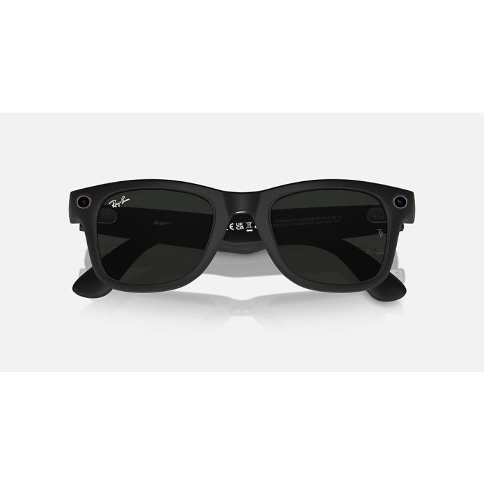 Meta Ray-Ban Smart Glasses Wayfarer Large 53/22/155 Matte Black/Clear to G-15 Green Transitions RW4008