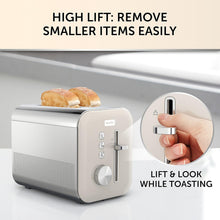 Breville High Gloss 2-Slice Toaster with High-Lift & Wide Slots | Cream & Stainless Steel [VTT967]