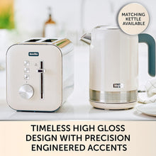 Breville High Gloss 2-Slice Toaster with High-Lift & Wide Slots | Cream & Stainless Steel [VTT967]