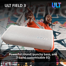 Sony SRS-ULT30 ULT Field 3 Portable Waterproof Bluetooth Speaker with Extra Bass, 24-Hour Battery, Party Connect & Rugged Design – White