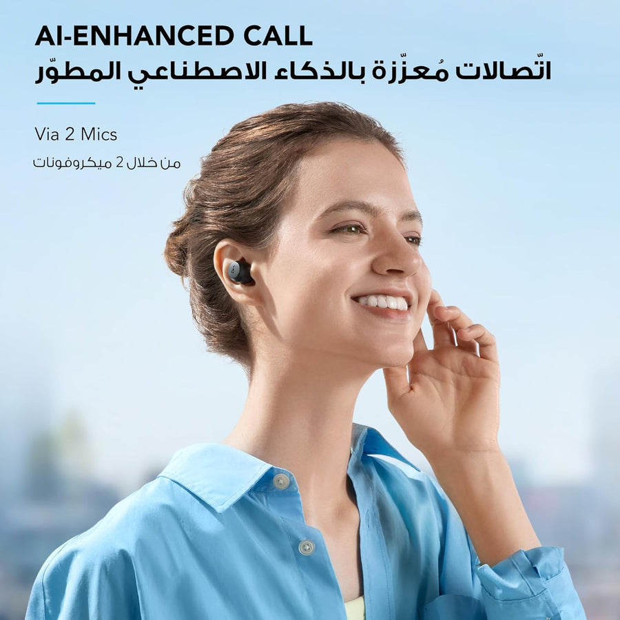 Soundcore by Anker A25i True Wireless Earbuds • Bluetooth 5.3 • App • Customized Sound • 28H Long Playtime • Water-Resistant • 2 Mics for AI Clear Calls • Single Earbud Mode