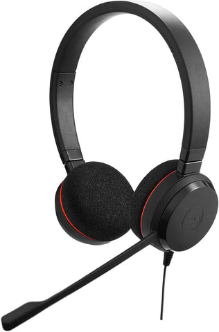 Jabra Evolve 20 Microsoft Teams Certified USB-C Stereo Corded Headset With Call Control Unit - Compact Mini USB (Black)