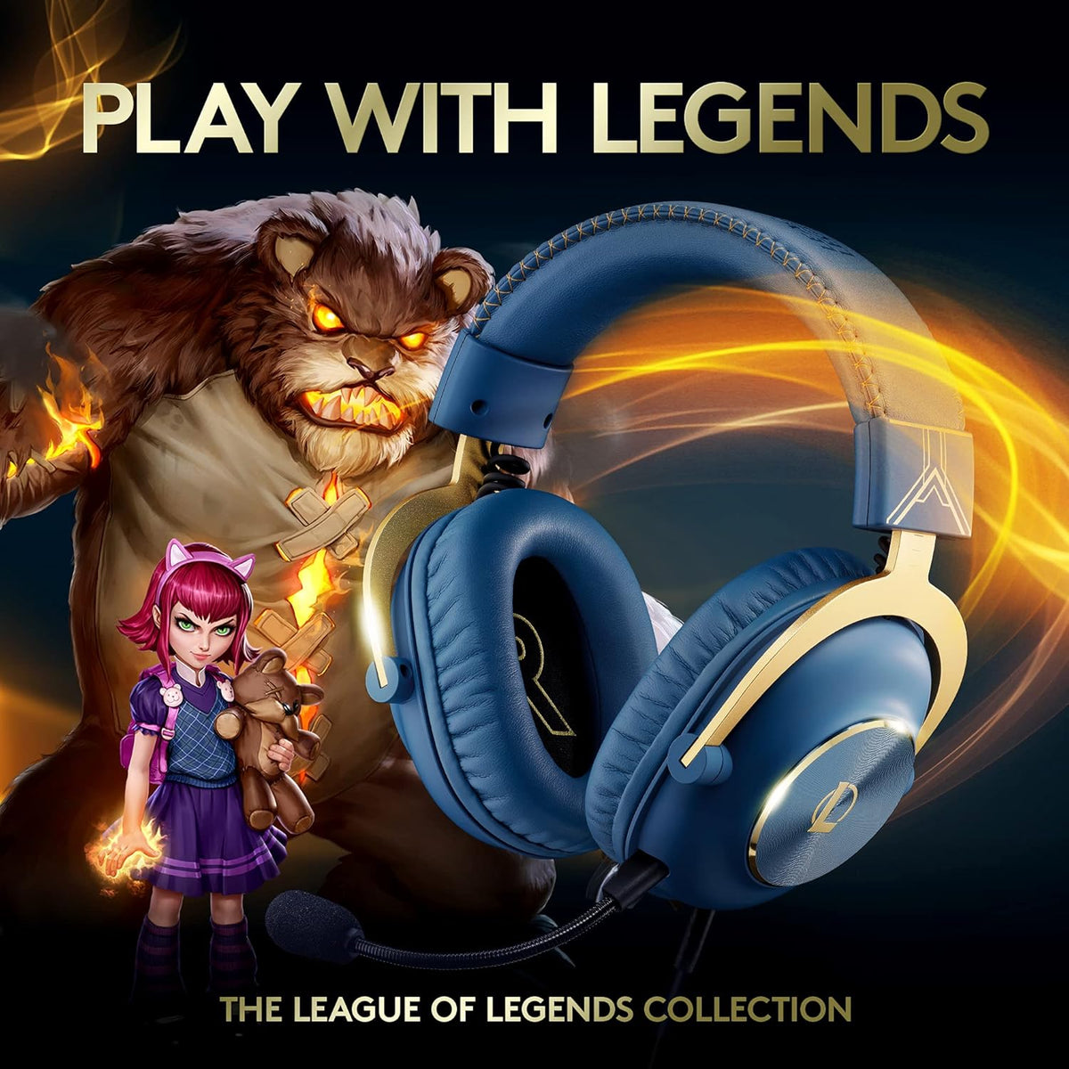 Logitech G PRO X Gaming Headset - Blue VO!CE, Detachable Microphone, Comfortable Memory Foam Ear Pads, DTS Headphone 7.1 and 50 mm PRO G Drivers, Official League of Legends Edition